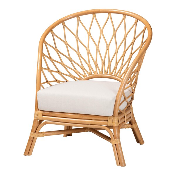 Bali & Pari Emmeline Bohemian Honey Rattan Accent Chair 245-13640-ZORO - main